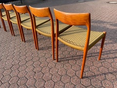 Atemberaubende 6x 60er Jahre Niels Møller Teak Stühle Mid Century Stühle