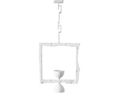 ‘Ater’ Sculptural Pendant Light in White Plaster - Customisable