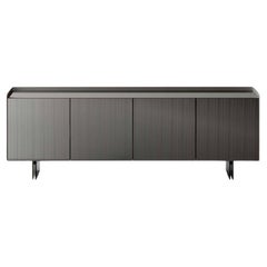 Aterea Glass & Ceramic/Marble Sideboard, Made in Italy 