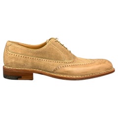 A.TESTONI Size 10.5 Tan Leather Wingtip Lace Up Shoes