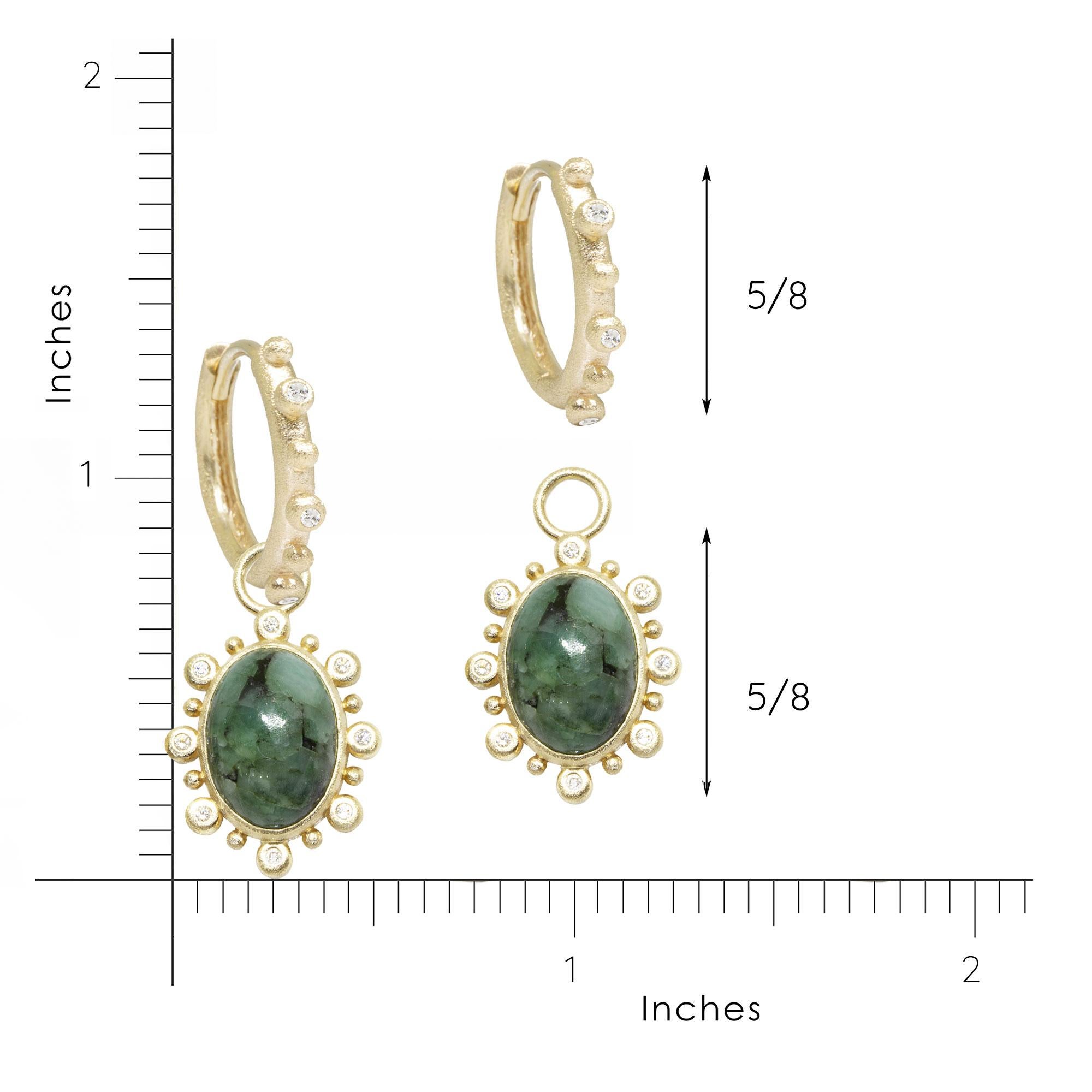 Athena Emerald Gold 18k Earring Charms In New Condition For Sale In Denver, CO