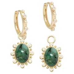 Athena Emerald Gold 18k Earring Charms