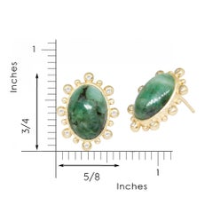 Athena Emerald Gold 18k Stud Earrings