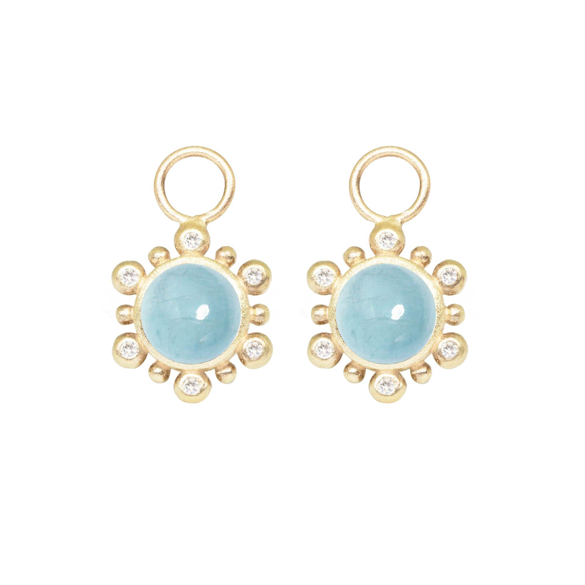 Contemporary Athena Aquamarine Gold 18k Earring Charms For Sale