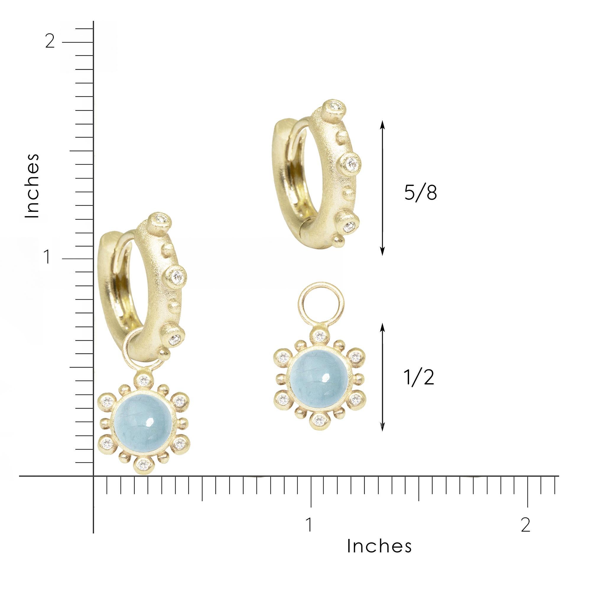 Athena Aquamarin Gold 18k Ohrringe Charme für Damen oder Herren im Angebot