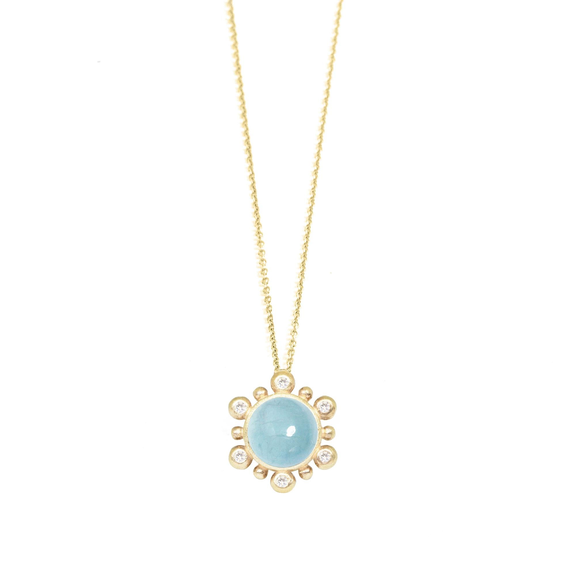 Contemporary Athena Aquamarine Gold 18k Necklace For Sale