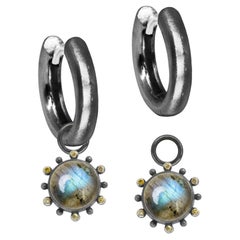 Athena Labradorite Silver Earring Charms