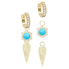 Athena Clous d'oreilles Sleeping Beauty en or 18 carats