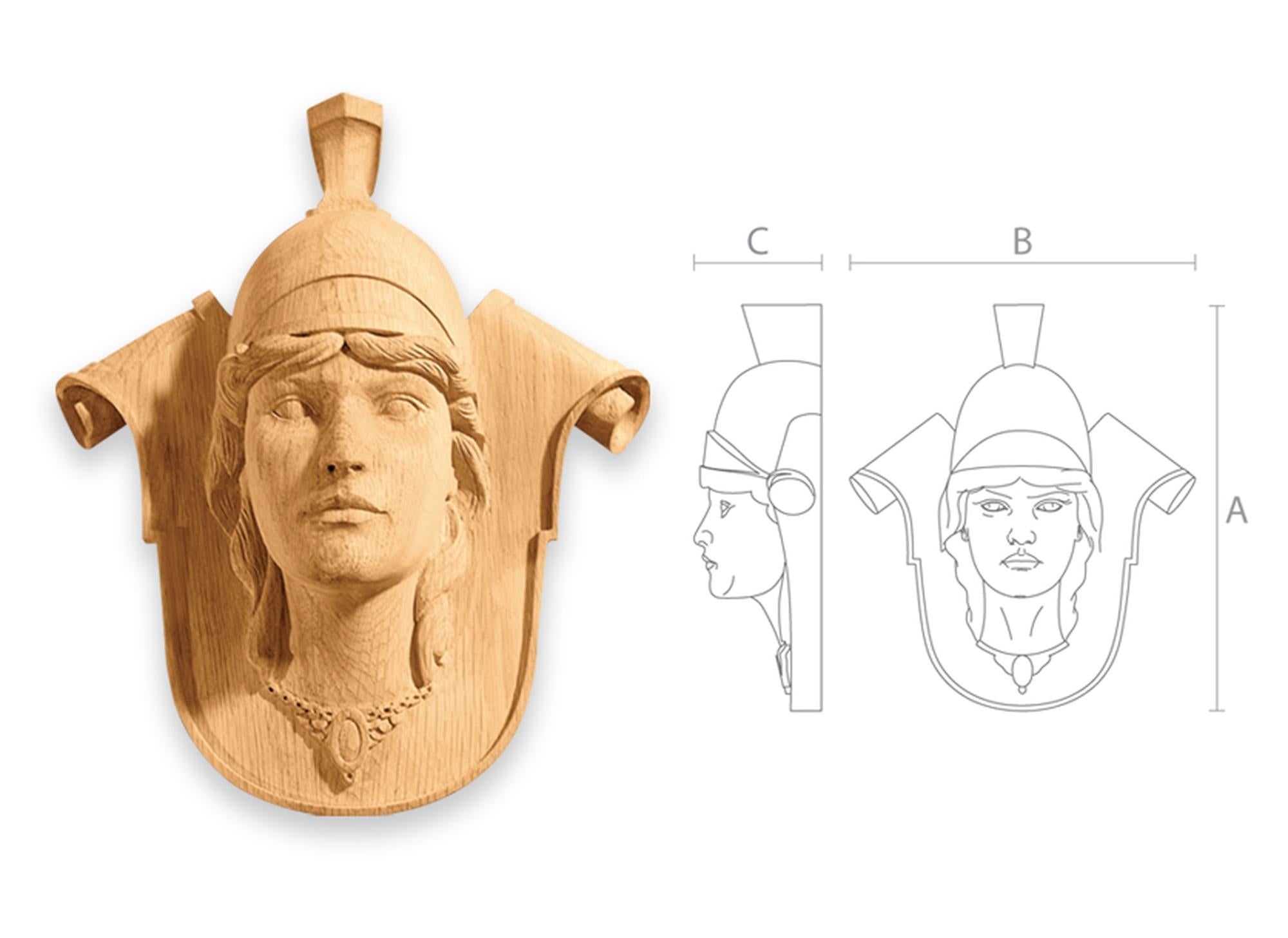 Athena Antique Mask 'Wood Rosette' Hand Carving Craft Wall Art In New Condition For Sale In St Petersburg, St Petersburg