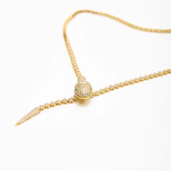 Collana Lariat “Athena Diamond Emerald Snake” in oro giallo 14k