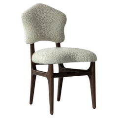 Athena Dining Chair by DeMuro Das COM, in Solid Walnut, Natural/Grey