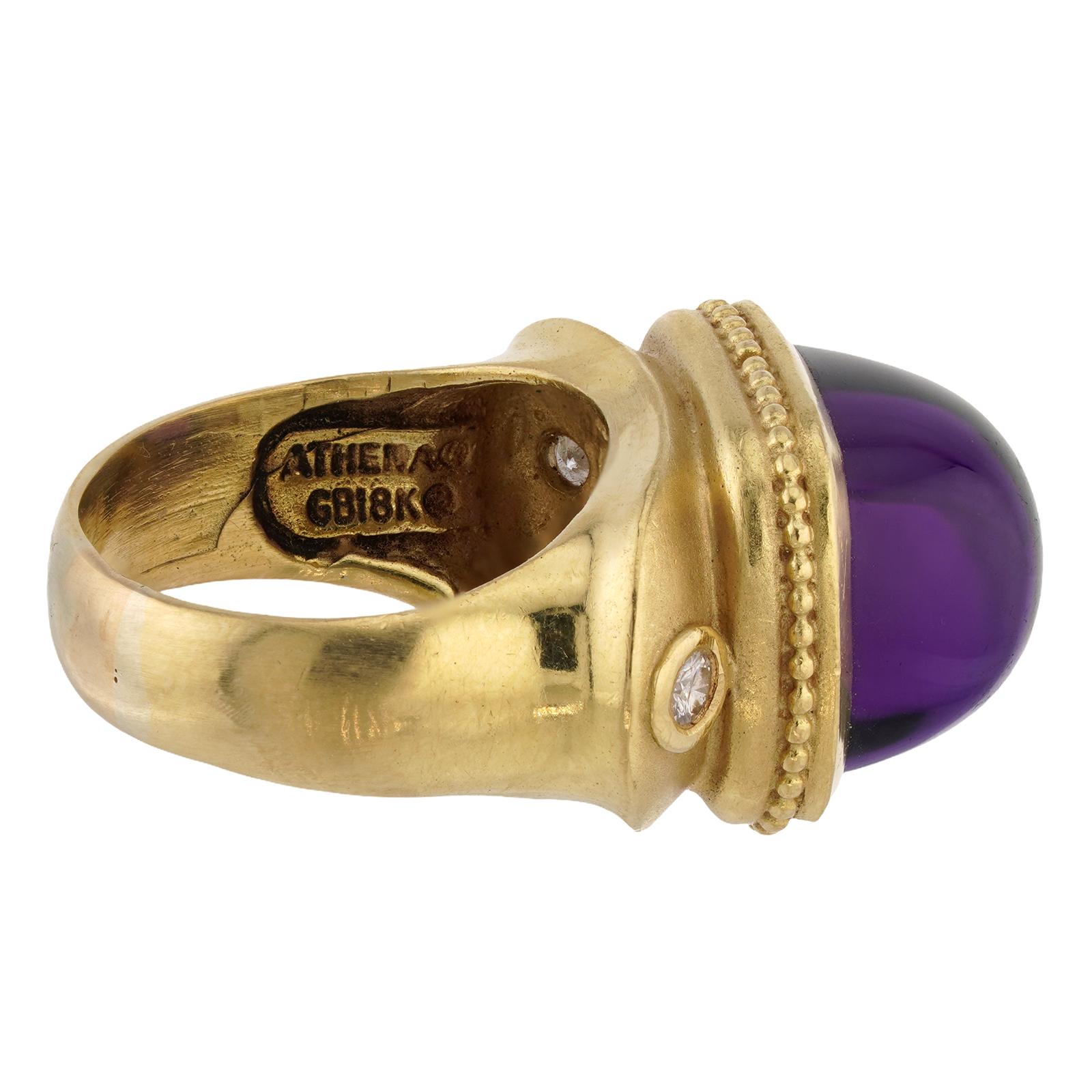 Athena GB Bague cocktail en or jaune avec améthyste et diamants Pour femmes en vente