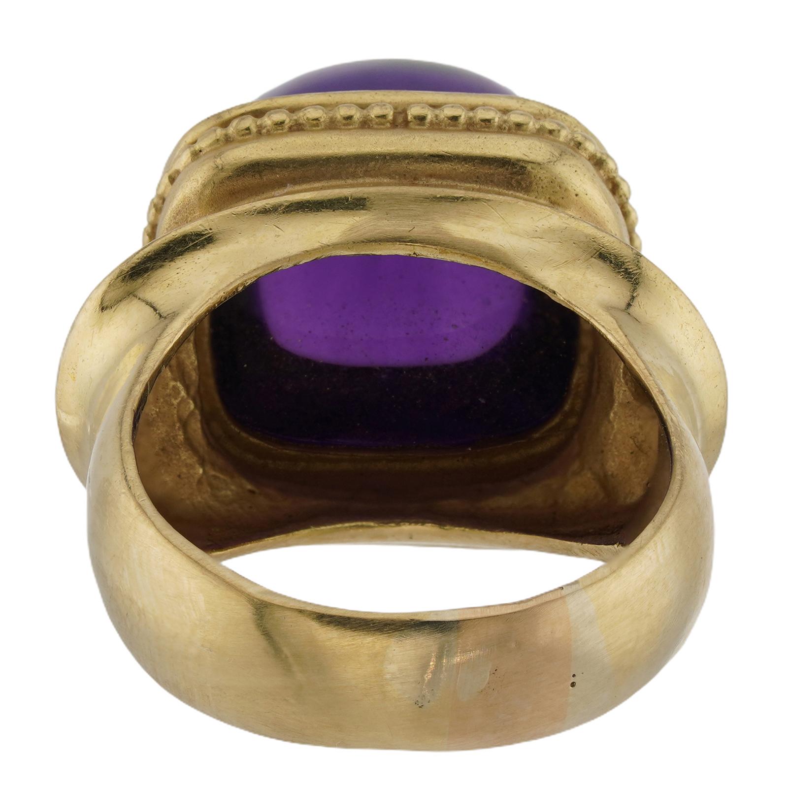 Athena GB Bague cocktail en or jaune avec améthyste et diamants en vente 2