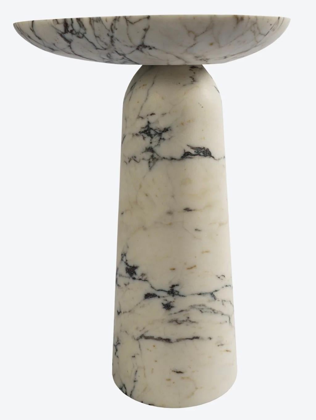 Organic Modern Athena Marble Side Table For Sale