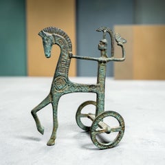 Athena on Her Chariot Ancient Greek Style Mid-Century Modern Horse Sculpture