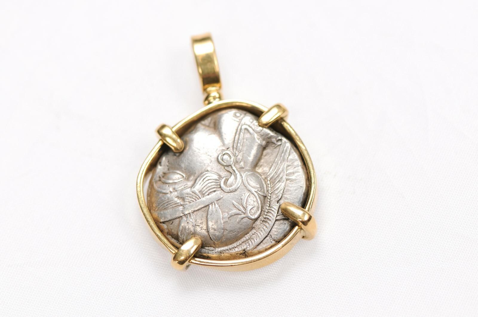 Greco classico Tetradracma di Atena e Gufo con oro 18 ct. in vendita