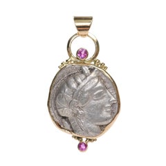 Athena Pendant w/ Pink Sapphires & 18k Trim