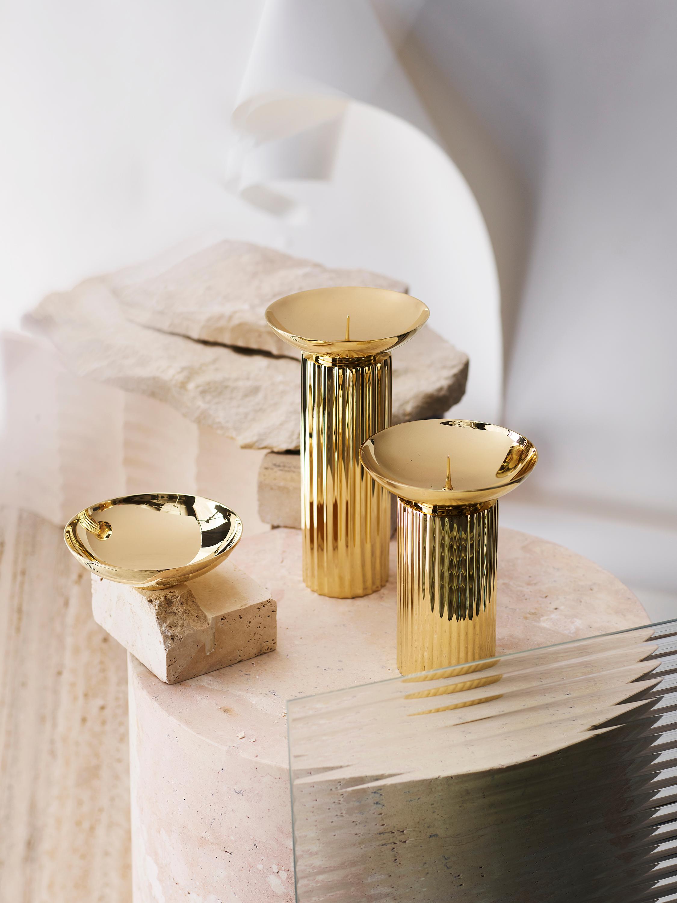 Nothing beats the impeccable gleam of solid, hand-polished brass for that final elegant, decorative layer to your interior. Characterized by its superb finish and irregular form, the visual and tactile appeal of the Athena Catchall will impress and