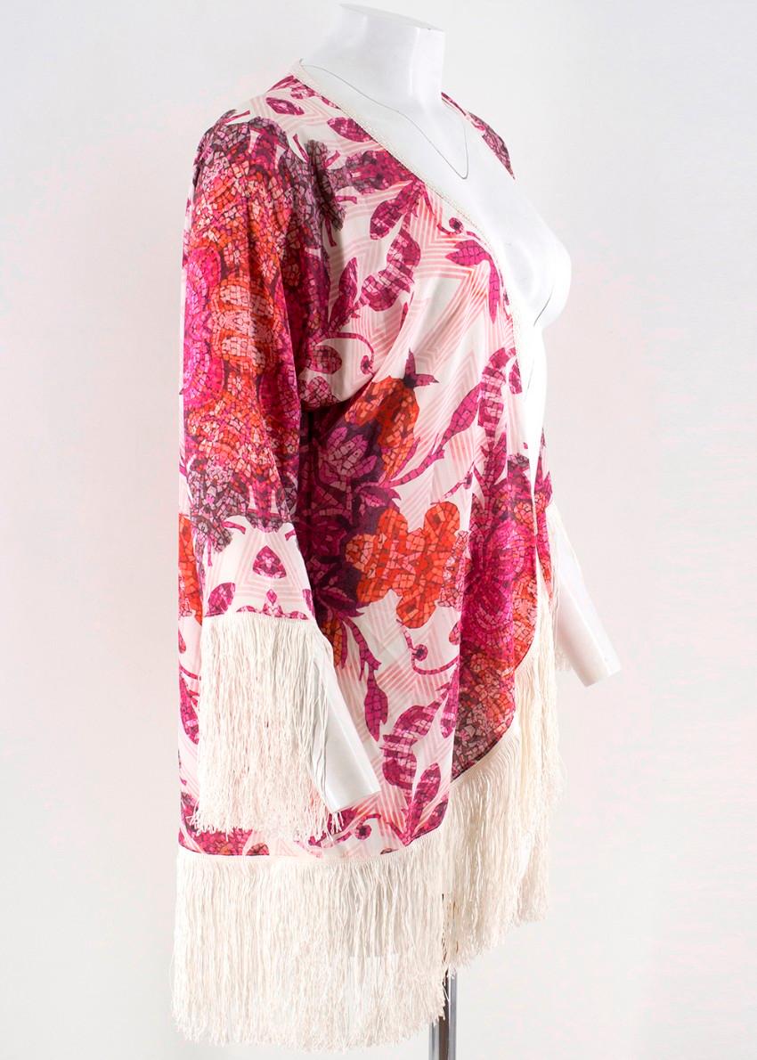 Pink Athena Procopiou Printed Silk Kimono One size