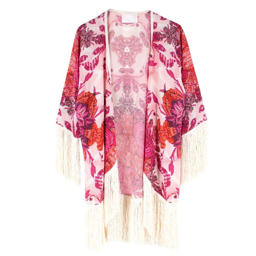 Athena Procopiou Printed Silk Kimono One size