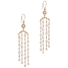 Athena Rose-Cut Diamond Chandelier Earrings 18K Yellow Gold