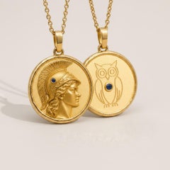 Collana Athena Wisdom Coin a due facce, argento e oro