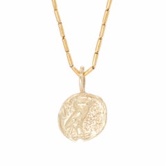 Athena's Owl Pendant in 18 Karat Gold