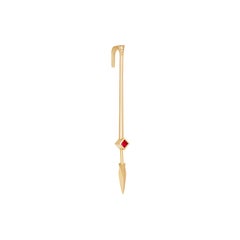 Athena’s Spear Earring, 18-carat yellow gold, ruby and diamonds