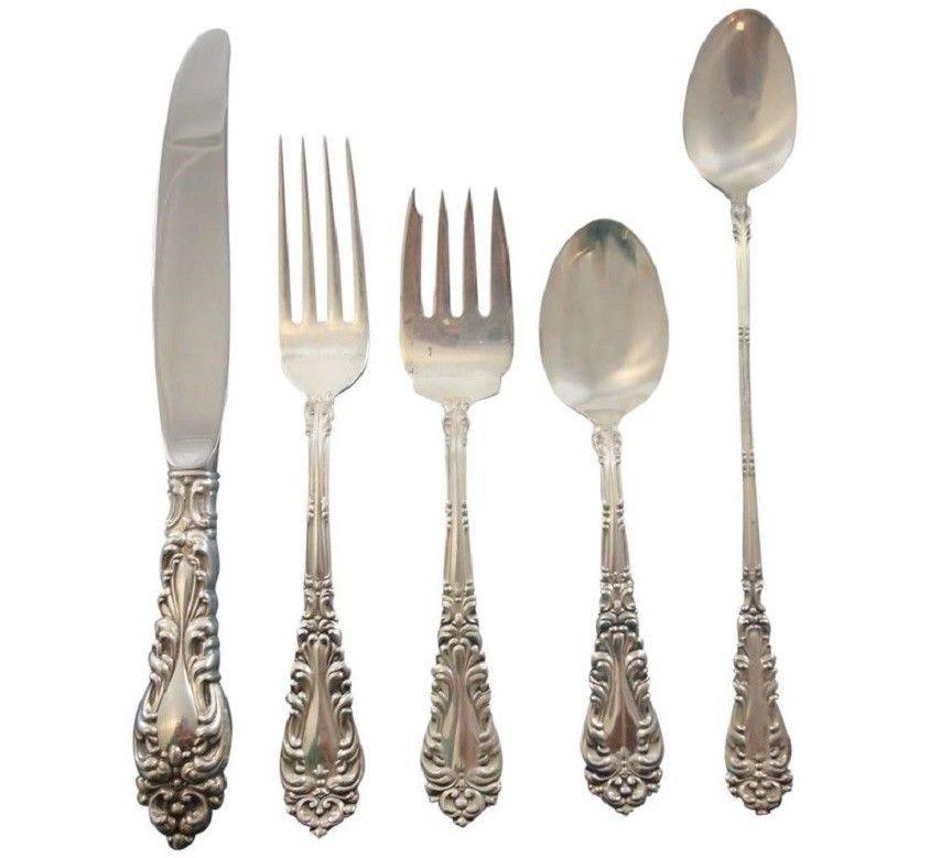 Athene aka crescendo by Arthur Stuart sterling silver flatware set - 45 pieces. This set includes:

Eight knives, 8 7/8