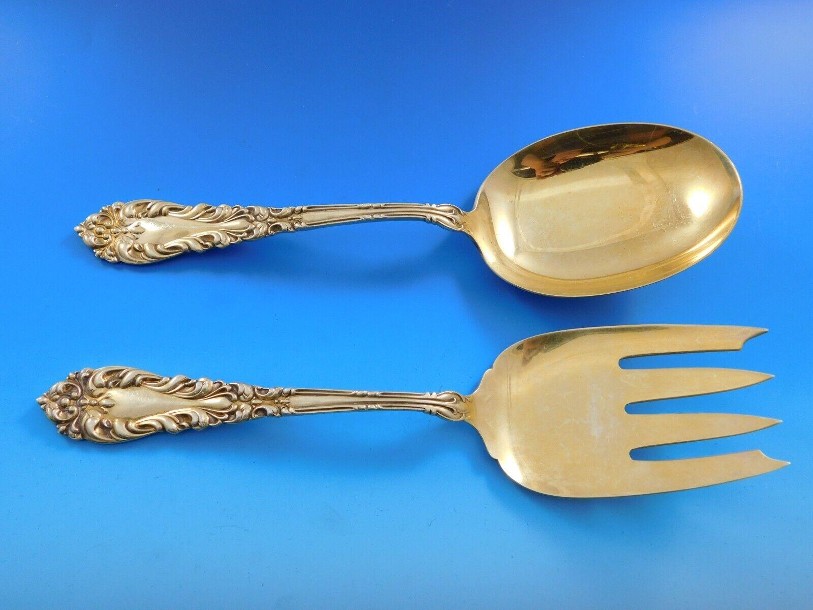 Athene by Amston Vermeil Gold Sterling Silver Flatware Set Service 171 pc Dinner For Sale 2