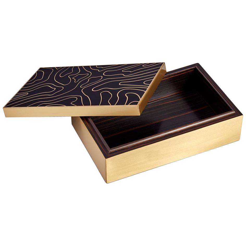 Athenee Box with Solid Ebony Wood For Sale