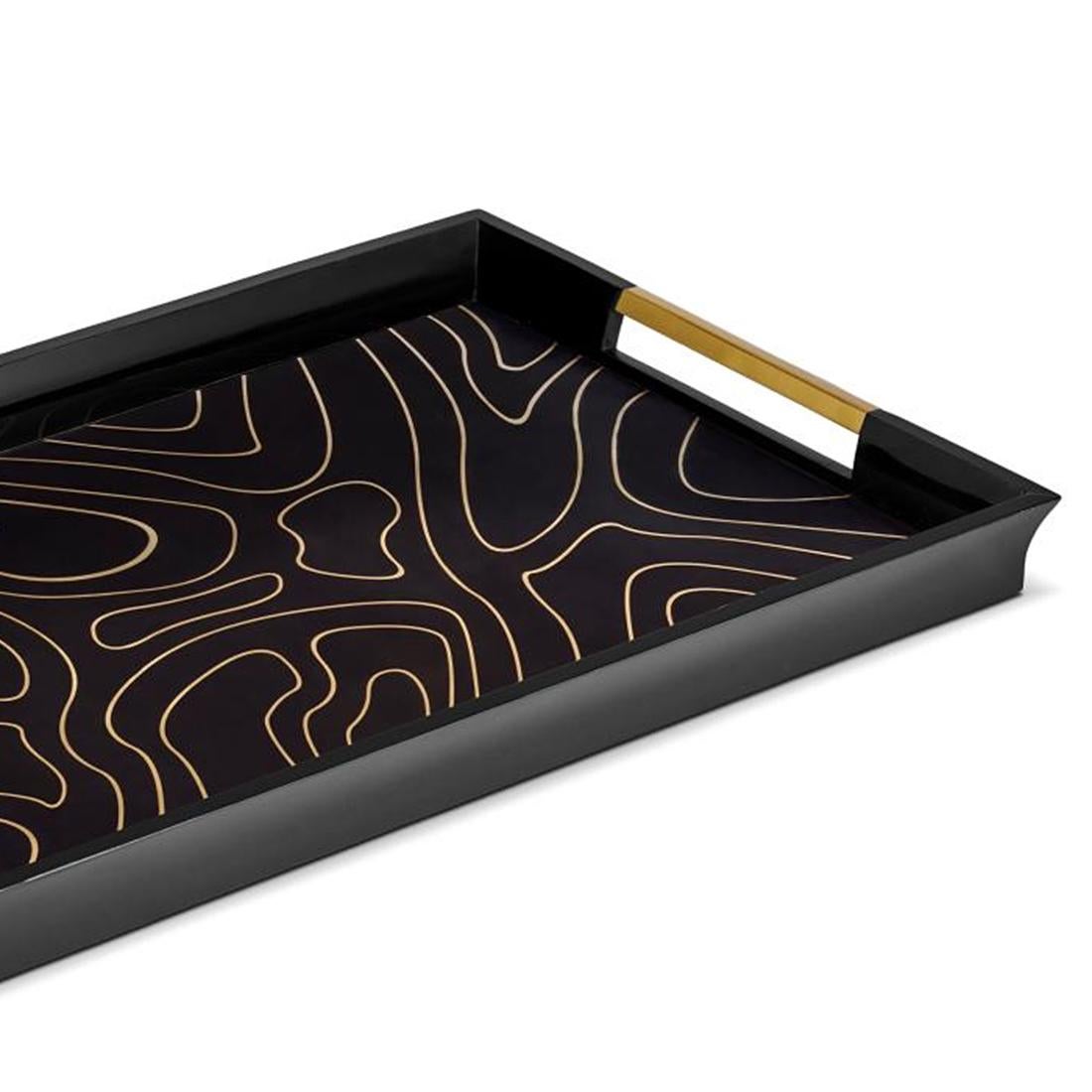 Portuguese Athenee Tray with Black Resin