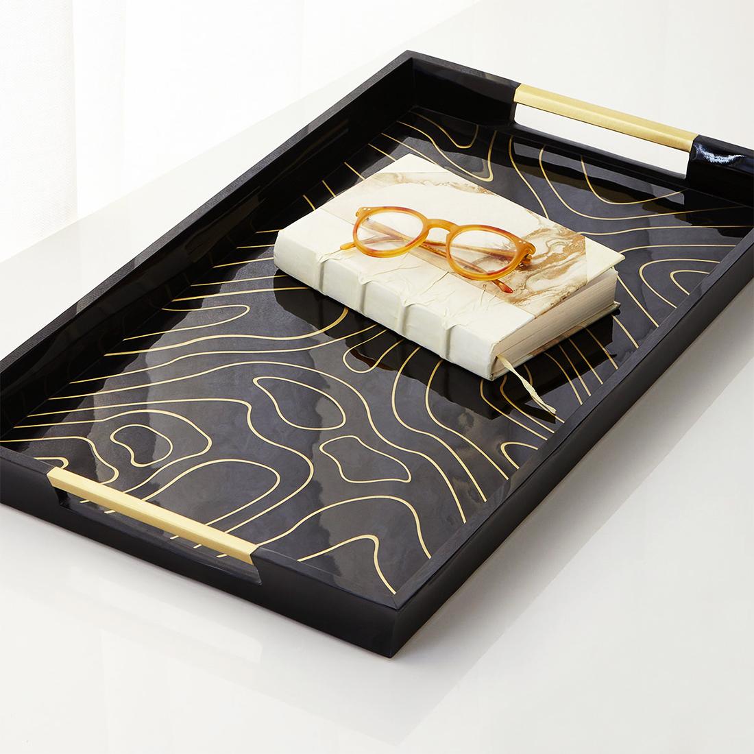 Contemporary Athenee Tray with Black Resin