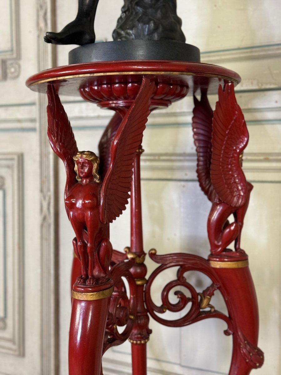 Français Antiquities Wood Wood, Patina rouge à l'imitation du marbre rouge antique en vente