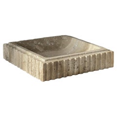 Athens Catch: Large Dish in Beige Travertine by Anastasio Home