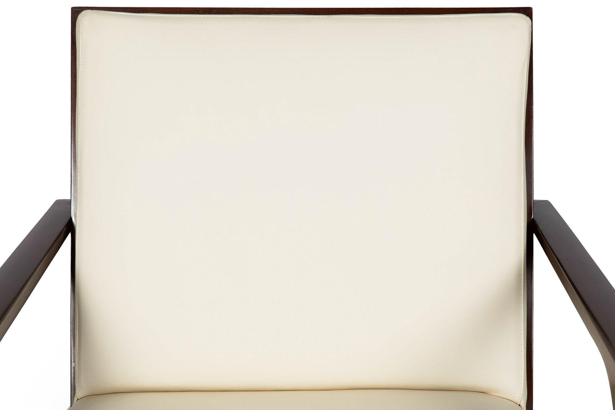 Athens Loungesessel aus Leder von Thomas Pheasant für Baker (Bronze) im Angebot