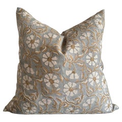Atherton Block Printed Pillow with Down Feather Insert