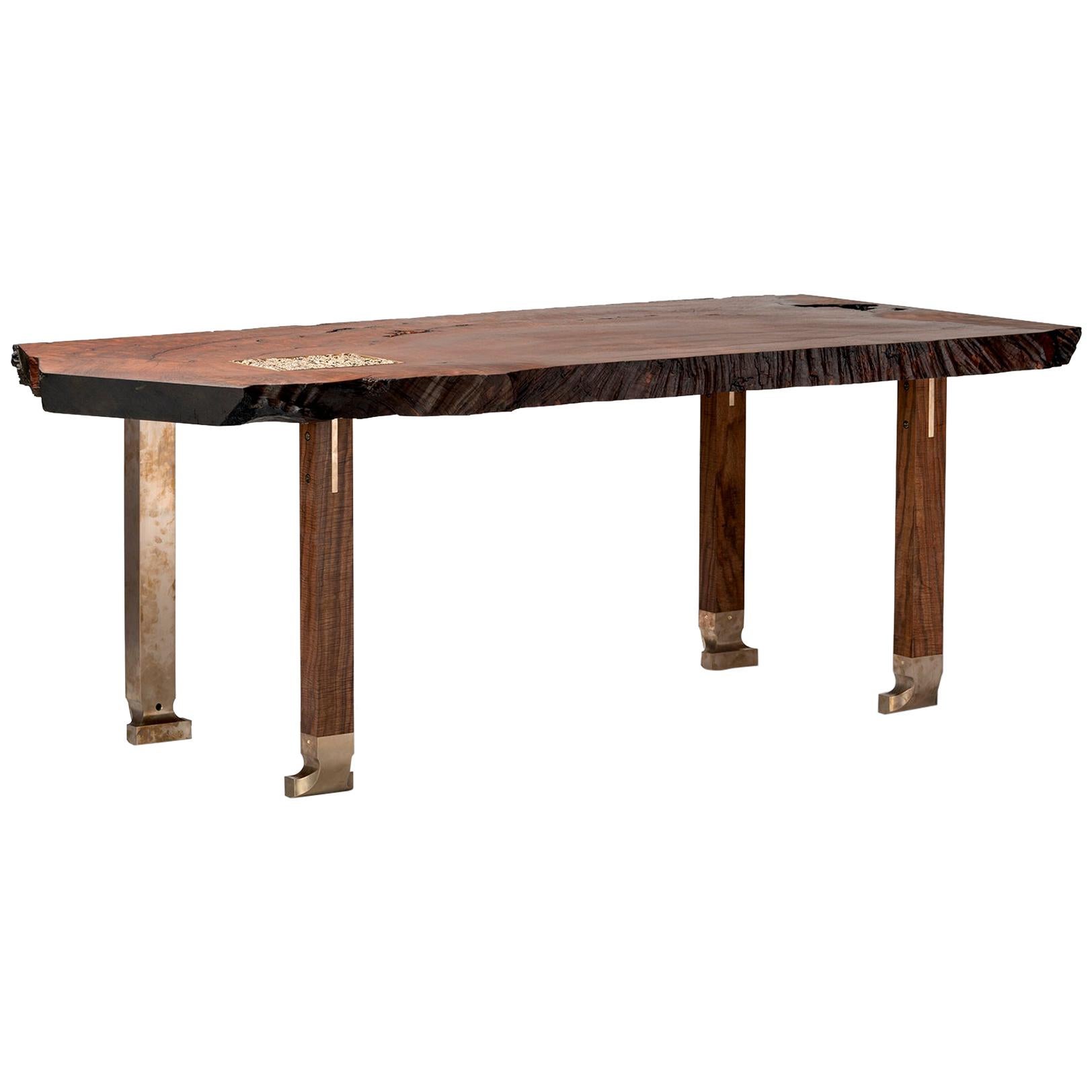 Pommele Old Growth Redwood Athol Desk  For Sale