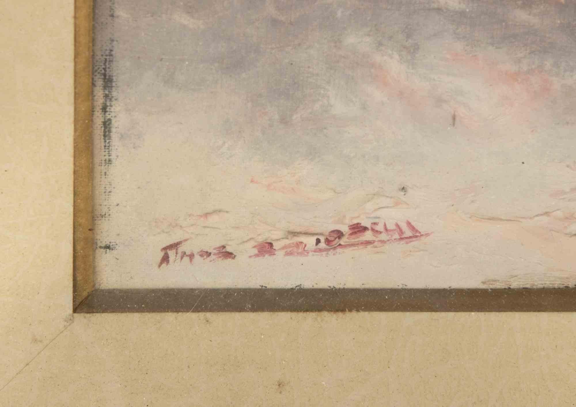Seascape - Oil Paint by Athos Brioschi - Mid-20th Century For Sale 3