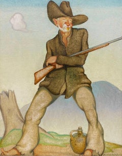 "Georgia Moonshiner, ca. 1935" von Athos Menaboni (1895-1990) Amerikanisches WPA-Ära Öl