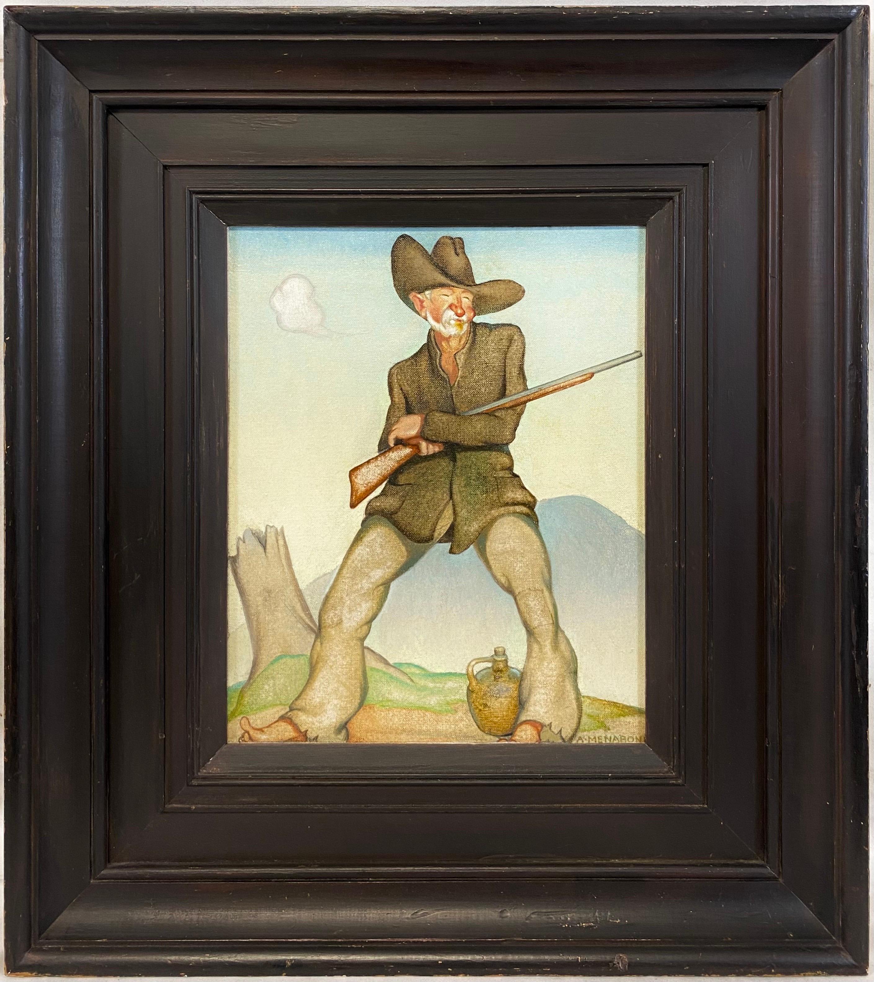 ATHOS MENABONI Figurative Painting – "Georgia Moonshiner, ca. 1935" von Athos Menaboni (1895-1990) Amerikanisches WPA-Ära Öl