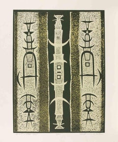 Composition of Totems - Lithograph by Athos Sanchini - 1975
