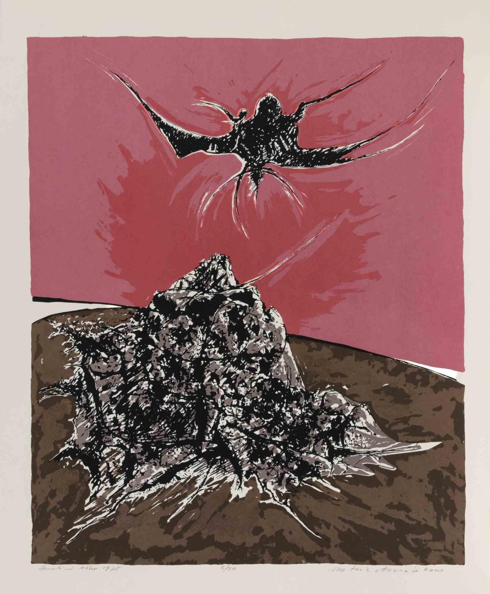 Abstract Composition - Lithograph by Athos Sanchini - 1975