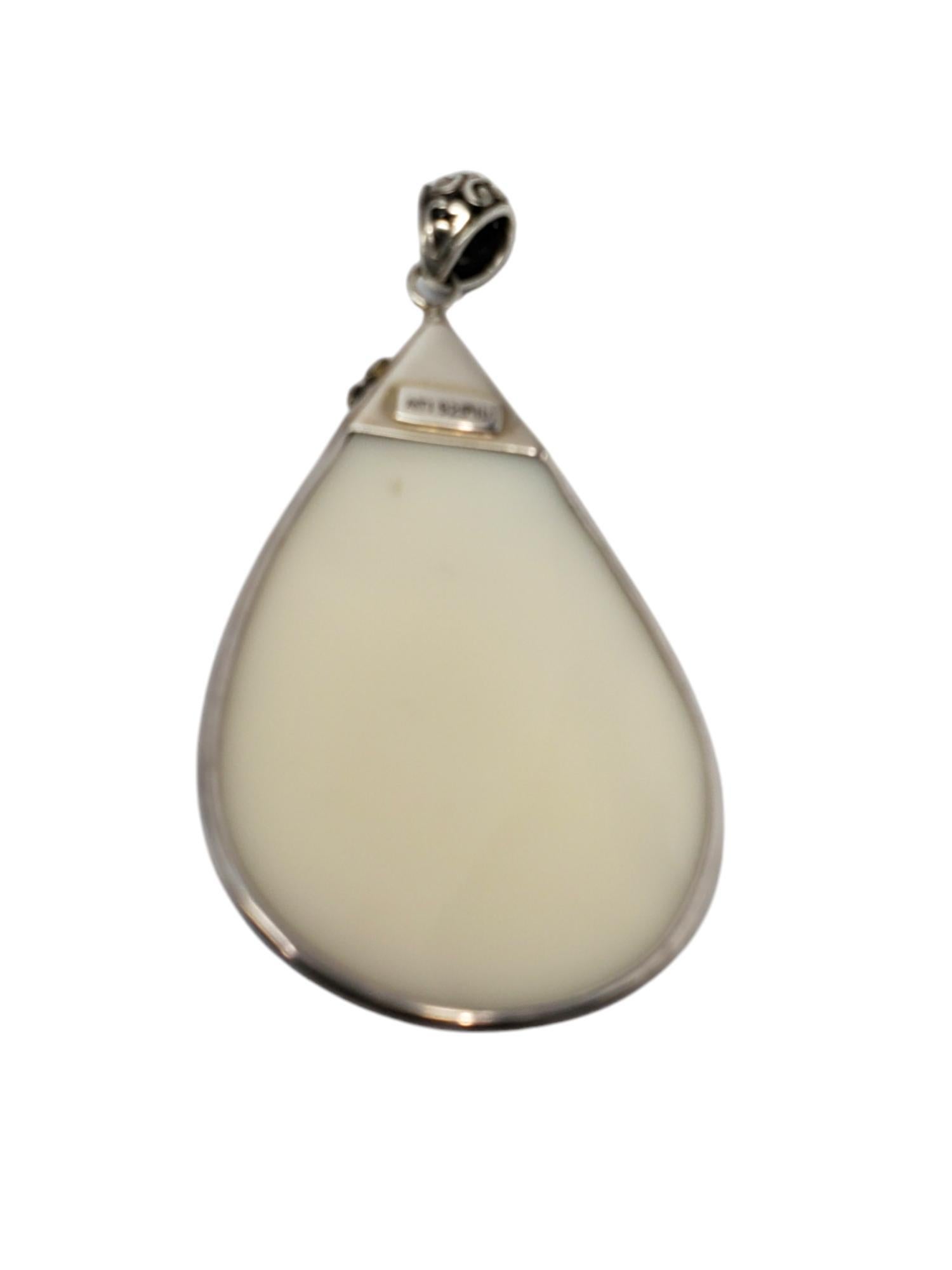 Women's ATI Sterling Silver Mother Of Pearl Tear Drop Pendant #20253 For Sale