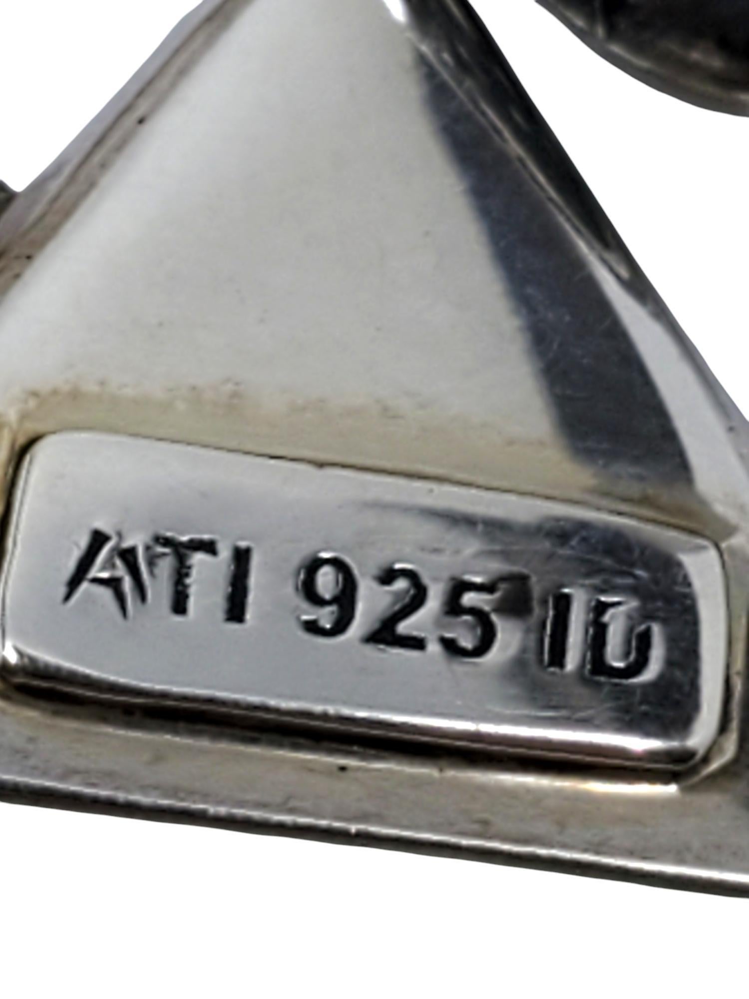 ATI Sterling Silver Mother Of Pearl Tear Drop Pendant #20253 For Sale 1