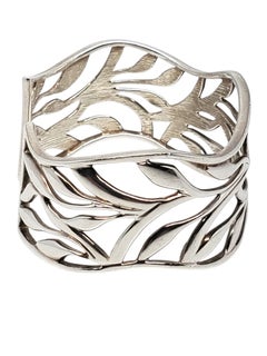 ATI Sterling Silver Openwork Leaf Cuff Bracelet #24641