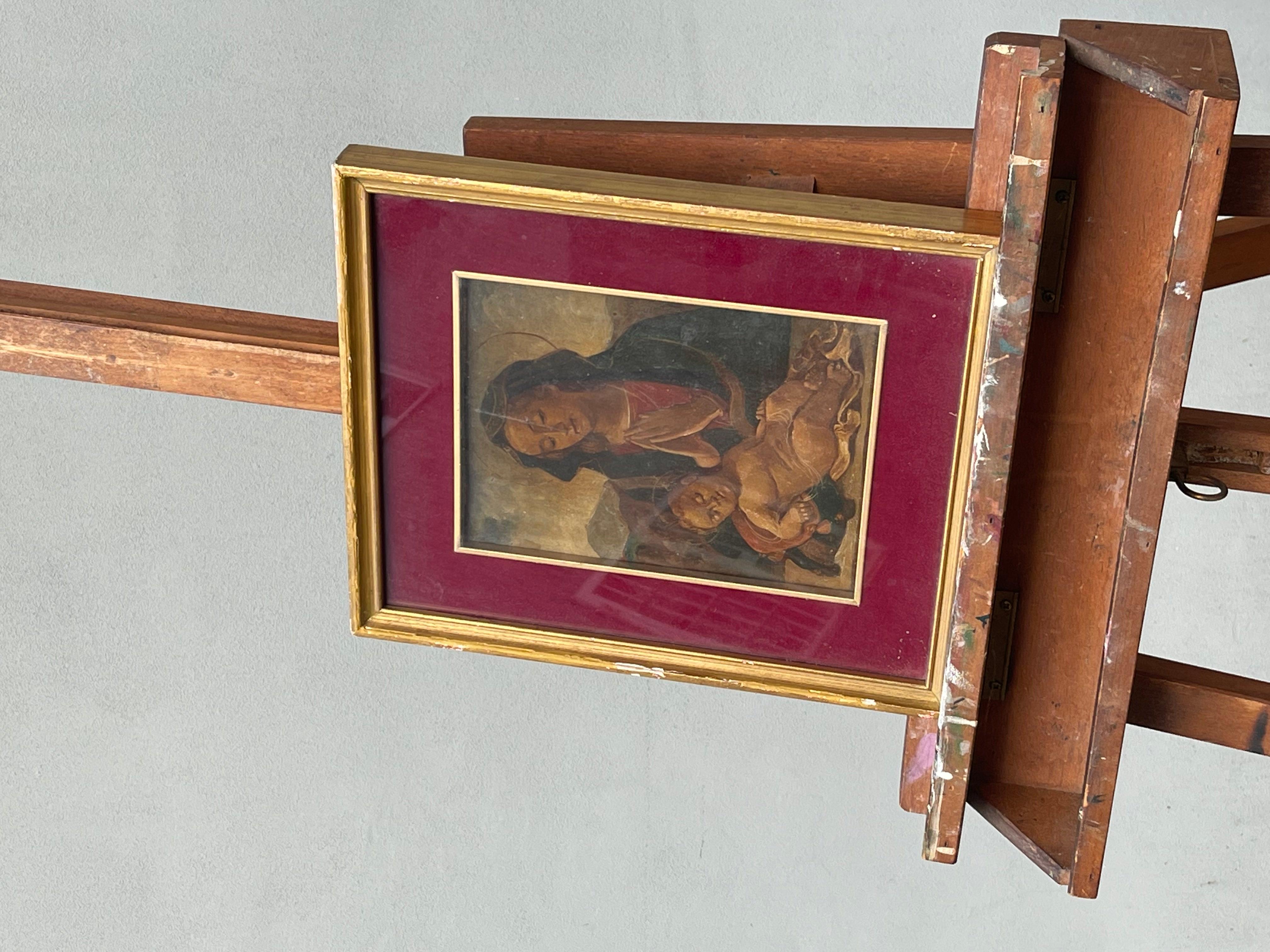 Atico dipinto olio su tavola raffigurazione di vergine maria, IXX SECOLO  In Excellent Condition For Sale In Milano, MI