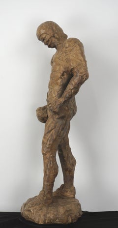 Cast Stone Figurative Sculpture -- The Football Player (Joe Namath)