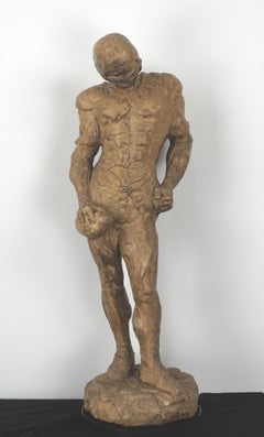 Cast Stone Figurative Sculpture -- The Football Player (Joe Namath)