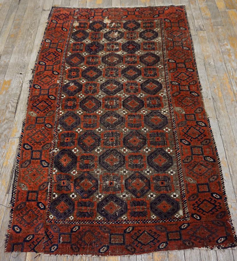 Atique Baluch Turkmen Rug, Size: 3'0